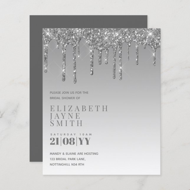 BUDGET Hübsch Girly Brautparty lädt Glitzer ein (Vorne/Hinten)