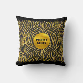 Budget Hübsch Girly Imitate Gold Glitzer Foil Glam Kissen