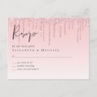 Budget Hübsch Girly Wedding RSVP Glitzer Pink