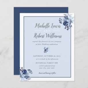 BUDGET Hübsch Gray Navy Blue Floral Hochzeit