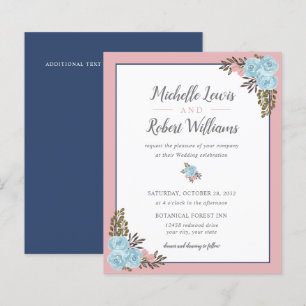 BUDGET Hübsch Navy Blue Pink Blumenhochzeit