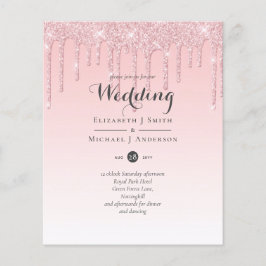 Budget Hübsche Girly Wedding Glitzer Rosa Einladun