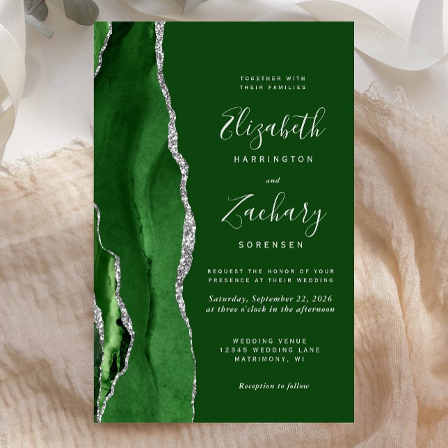 Budget Hunter Green Silver Agate Wedding (Von Creator hochgeladen)