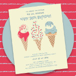 Budget Ice Cream Cone 30. Geburtstag Einladung<br><div class="desc">Neu im Sommer 2024. Unsere Eiscreme,  schrei,  wir alle schreien glücklich 30. Geburtstag! Anschließend drei Retro-Aquarelleis mit patriotischen Rot-,  Weiß- und Blauteis und Sprinklen.</div>