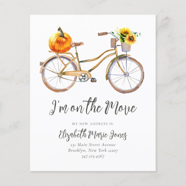 Budget Ich habe Pumpkin Sonnenblumen Fahrrad beweg (Vorderseite)