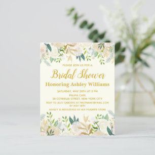 Budget Ivory Greenery Bridal Dusche Einladung
