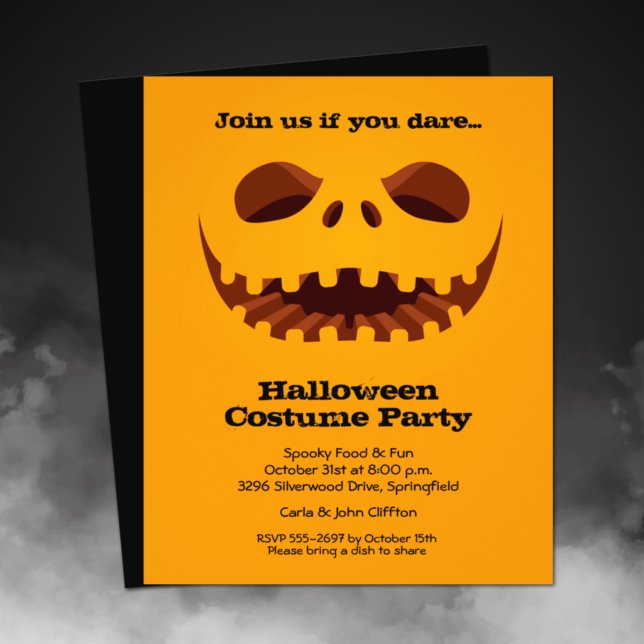 Budget Jack o' Lantern Halloween Flyer (Printed on affordable THIN 80 lb flyer paper - heavier paper available in our collection.)