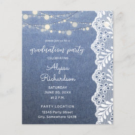 Budget Jean Lace String Lights Graduation Party Flyer