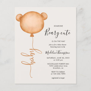 Budget Jemand Beary Niedlich Baby Shower Einladung