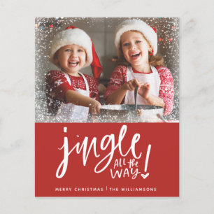 Budget Jingle All the Way Moderne Weihnachtsfoto Flyer