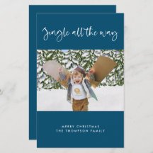 Budget Jingle All Way Holiday Foto Flat Card