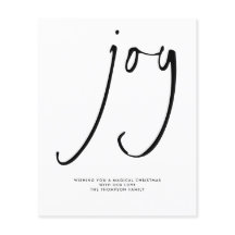 Budget Joy Elegante Script Schwarz-weiß Holiday