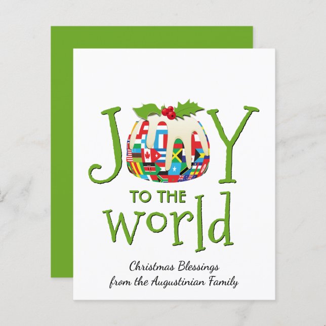 Budget JOY TO THE WORLD Christmas Card (Vorne/Hinten)