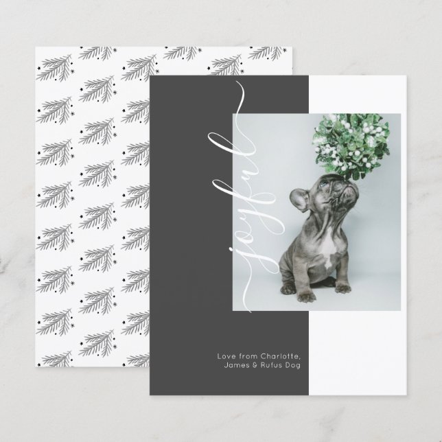 BUDGET Joyful Modern Holiday Foto Card (Vorne/Hinten)