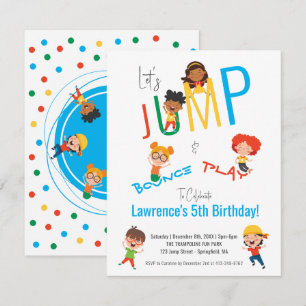 Budget Jump Bounce Play Trampolinpark Geburtstag Mitteilungskarte