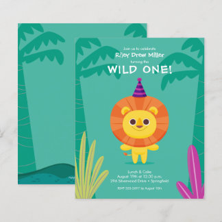 Budget Jungle Lion Kids Einladungen zum Geburtstag