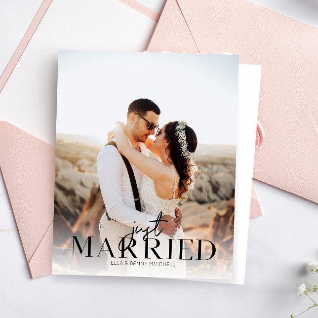 Budget Just Married BT Foto Hochzeitsankündigung (Von Creator hochgeladen)