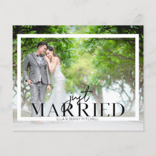 Budget Just Married Foto Hochzeitsanzeige Flyer