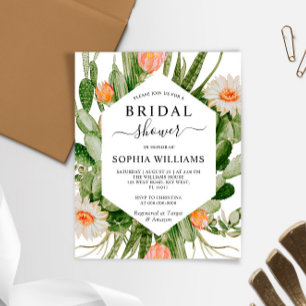 Budget Kaktus Blume Bridal Dusche Einladung