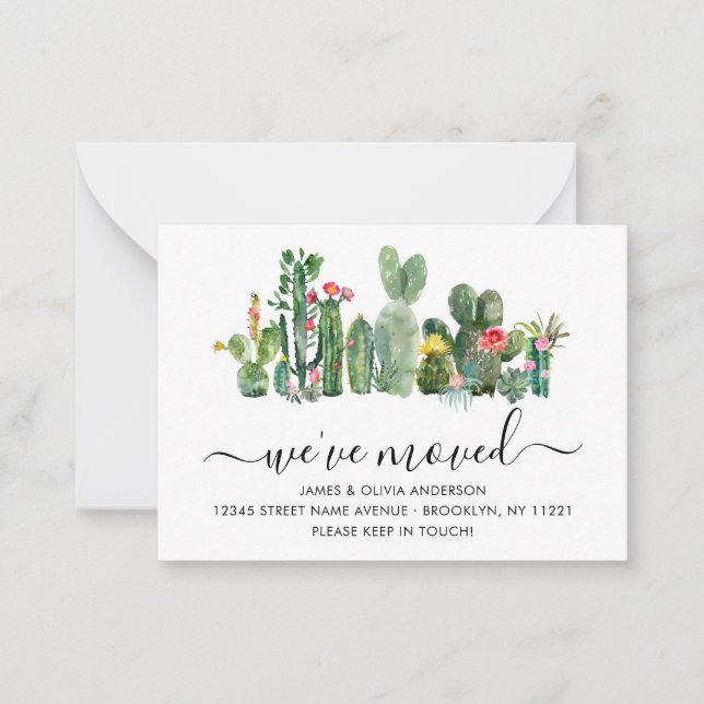 Budget Kaktus Wir haben neue Zuhause Moving Card ü Mitteilungskarte (Vorderseite)