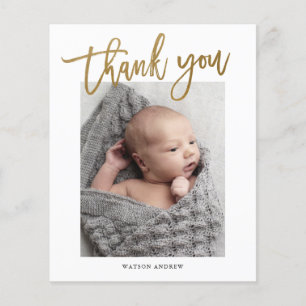 Budget-Kalligrafie-Foto-Baby-Dankeschön-Karte