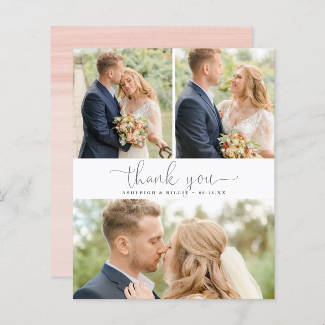 Budget Kalligraphie 3 FotoCollage Vielen Dank (Vorne/Hinten)