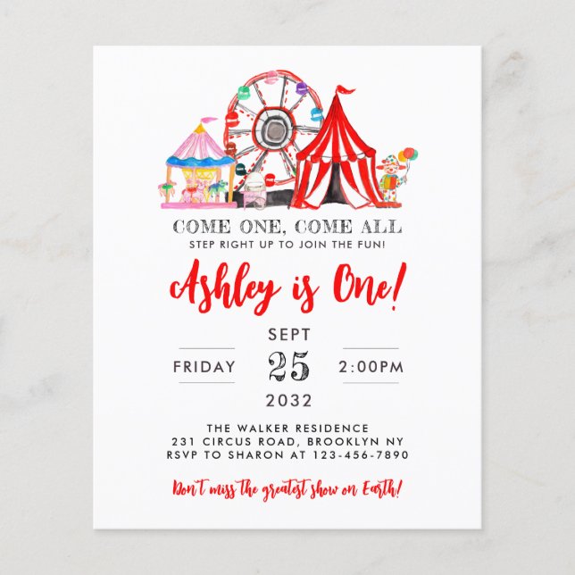 Budget Karneval Circus Ausstellung Party Geburtsta (Vorderseite)