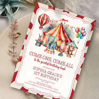 Budget Karneval Circus Show & Animations Geburtsta Einladung