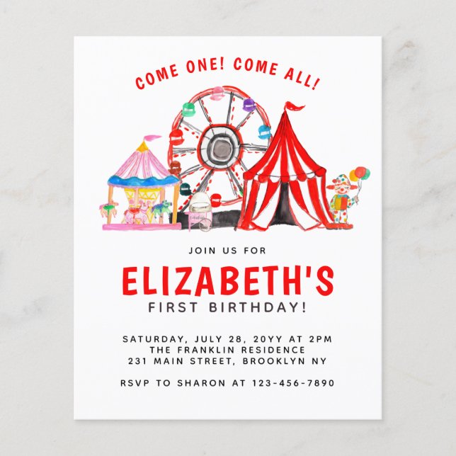 Budget Karneval Circus Zent Clown Kind Geburtstag (Vorderseite)