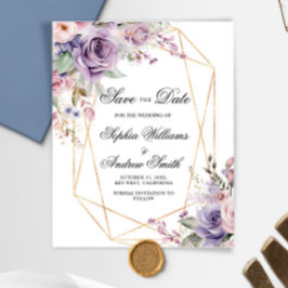 BUDGET-Karte Lila und blau Save the Date