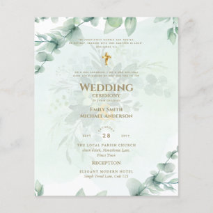 BUDGET Katholische Hochzeitseinladung Botanisch Flyer