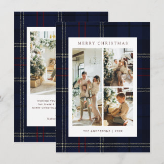 Budget Klassisch Navy Karo 4 Foto Weihnachten