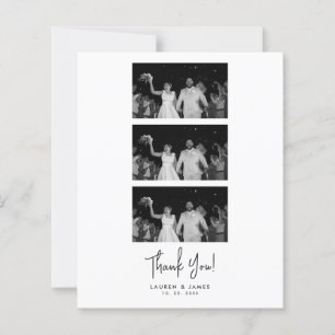 Budget Klassische Hochzeitsfoto-Streifen Dankeskar