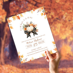 Budget Kleine Kürbis-Baby-Party Floral & Karo