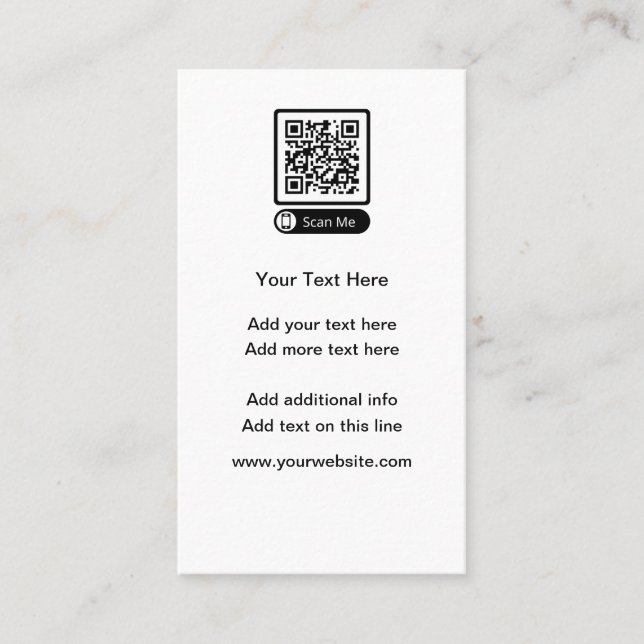 Budget Kleine QR-Code-Visitenkarten Telefonnummerkarte (Vorderseite)