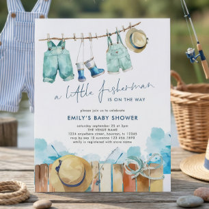 Budget Kleiner Fischer Baby Shower Einladung