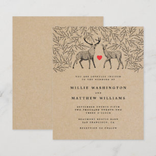 Budget Kraft Woodland Buck Doe Botanische Hochzeit
