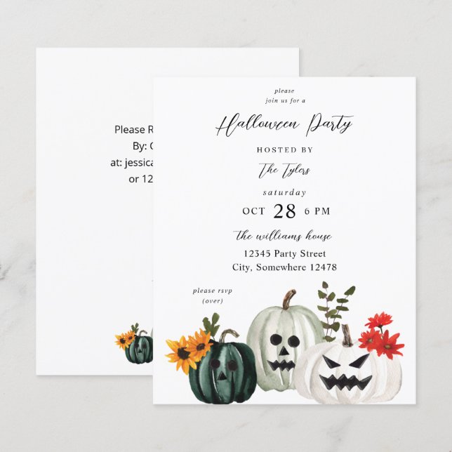 Budget Kürbis-Halloweenparty 'Süßes oder Saures'  (Vorne/Hinten)