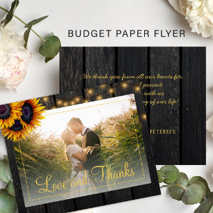 Budget Landhochzeit Sonnenblumen Danke Flyer