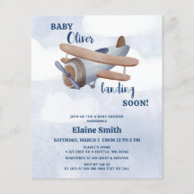 Budget Landung Bald Blue Boy Airplane Babydusche