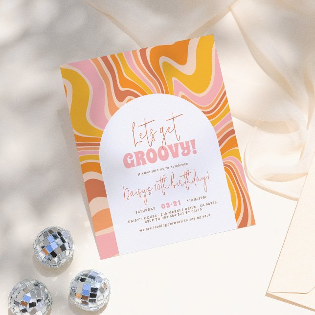 Budget Lassen Sie uns Groovy Pink Orange Girl Gebu (Von Creator hochgeladen)