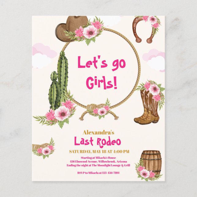 Budget Last Rodeo Cowgirl Brautparty (Vorderseite)