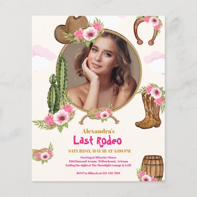 Budget Last Rodeo Cowgirl Brautparty Foto (Vorderseite)