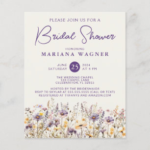 Budget Lavender Beige Wildblumen Brautparty
