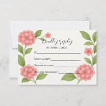 Budget Lebendige Pinke Hortensie RSVP-Karte