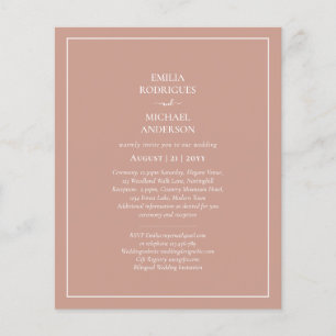 BUDGET Leichte Terrakotta Monochrom HOCHZEIT Flyer