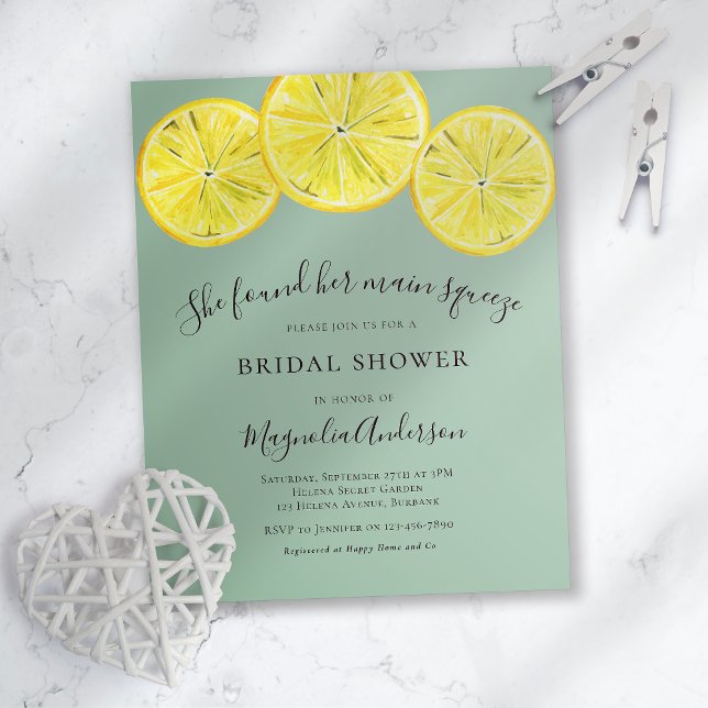 Budget Lemon Citrus Bridal Dusche Einladung (Von Creator hochgeladen)
