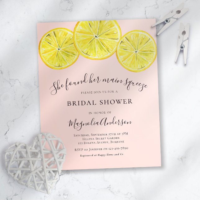 Budget Lemon Citrus Bridal Dusche Einladung (Von Creator hochgeladen)