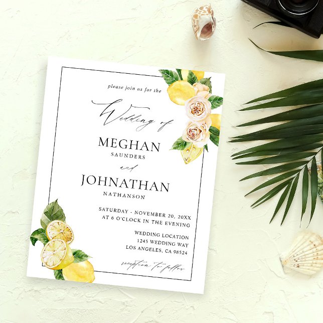 Budget Lemon Floral Wedding Flyer (Von Creator hochgeladen)