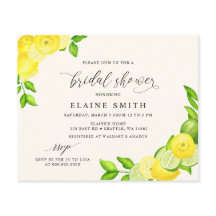Budget Lemon Limon Citrus Bridal Dusche Einladung